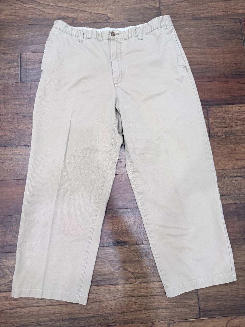 IZOD Saltwater Casual Golf Tan Cotton Chino Men's Pants 40x26 Classic Fit
